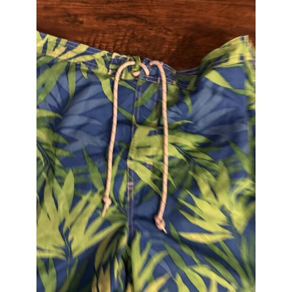 Chaps Mens Size XXL Tropical Swim Trunks Blue Green - Picture 4 of 7